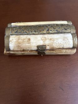 Camel Bone And Brass Jewelry/trinket Box. 
