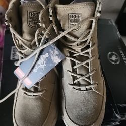 Men's Tactical Combat Work Boots By FREE SOLDIER Tan Size 11.5- ACC0006
