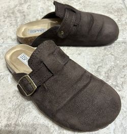 Espirit Dark Brown Suede Clogs