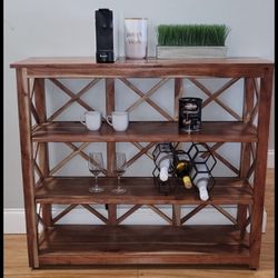 Acacia Wood Bar Coffee Bar Wine Rack Bar Wine Rack Wine Bar Holds 8 Bottles