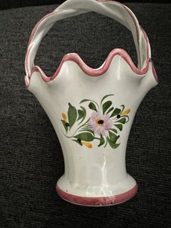 Ceramic Hand Painted Basket 