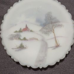 Hand Painted Fenton Glass Plate
