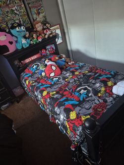 Good Condition Twin Size Bed with Bookshelf Headboard