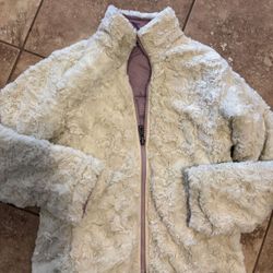 girls black Northface jacket revereable size medium 10/12 