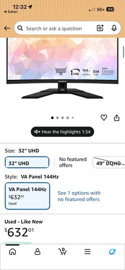 Gigabyte M32UC 32-inch curved Gaming Monitor
