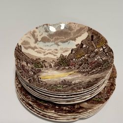 Vintage Johnson Bros Olde English Countryside Plate Set – 10 Pieces