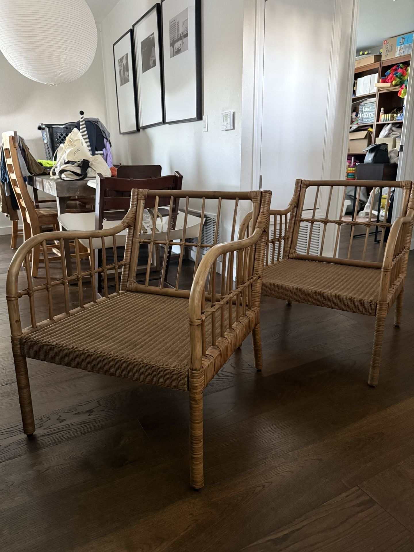 Rattan, Bamboo and Wood Armchair
