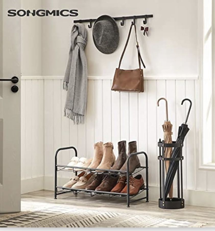 SONGMICS Stackable Shoe Rack (2-Tier Shoe Storage Organizer)