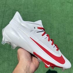 NIKE VAPOR EDGE ELITE 360 2 “WHITE / RED” FOOTBALL CLEATS (Size 10.5, Men’s)
