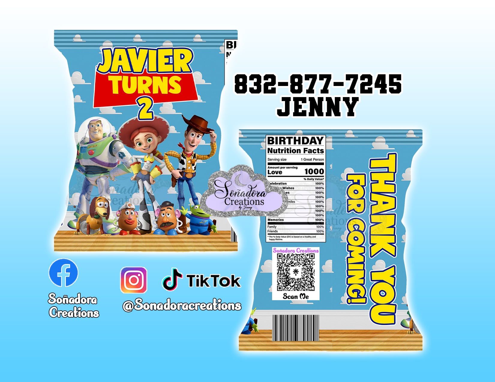 Toy Story Chip Bags (party Favors )