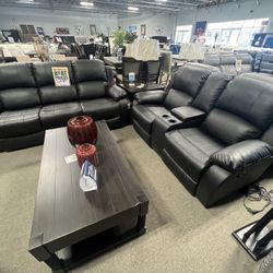 Black Reclining 3pc Couch Set $1599🖤✨