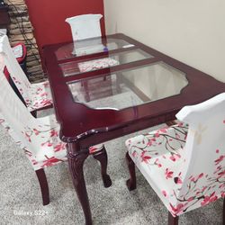 Glass Table Set With 4 Chairs