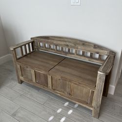 Decorative Wood Storage Bench
