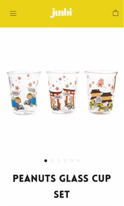 Snoopy Junbi Matcha x Peanuts 3 Glass Set