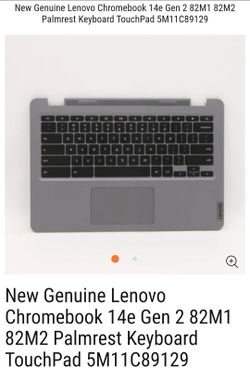 New Genuine Lenovo Chromebook 14e Gen 2 82M1 82M2 Palmrest Keyboard TouchPad 5M11C89129