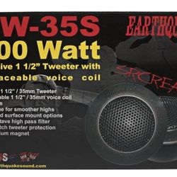 Earthquake TW-35s 35mm SCREAMERS car Tweeters 300 WATTS 