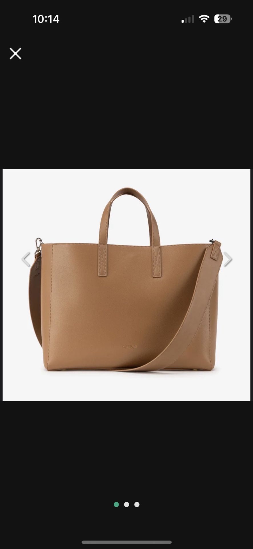 Calpak Haven Laptop/Tote/Work/Crossbody/Shoulder Bag in Toffee