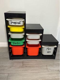 IKEA Trofast storage organizer with color bins