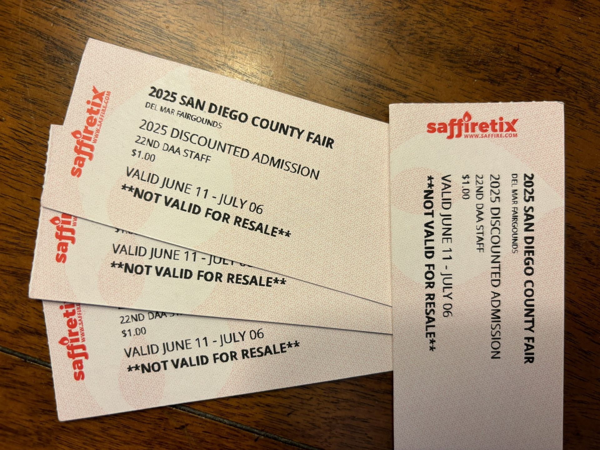 San Diego County Fair 2025 Adult Admission Tickets (20 available, $10 each)