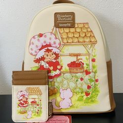 Loungefly Strawberry Shortcake Wishing Well Mini Backpack and Wallet