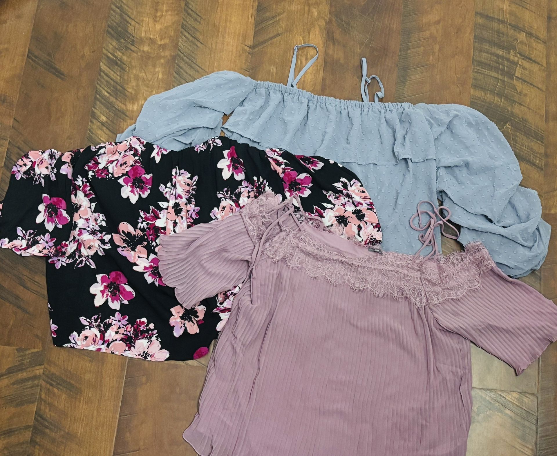3 Women’s off Shoulder Medium Blouses (read description)