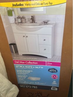 Deluxe Euro White Sink with Vanity.