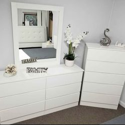 Dresser Whit Mirror And Chest - Cómoda Con Espejo Y Gavetero 