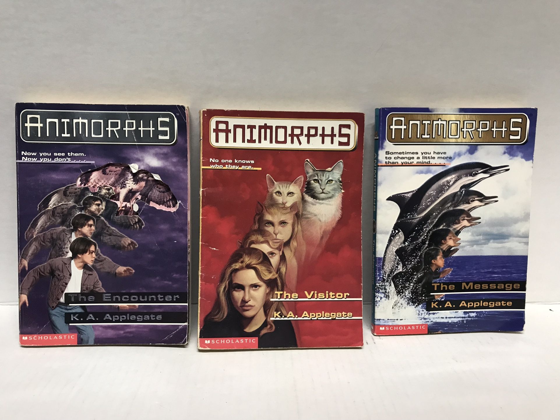Animorphs series, set of three paperback books