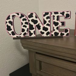 Cow Print One Letter Sign 