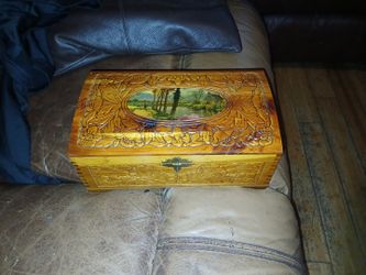 Vintage Cedar Jewelry Box 10.5" X 6.5" X 4"