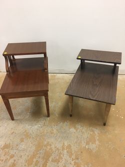 2 Mid-century Modern Step End Tables