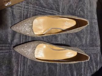 MK gold and silver kitten heels size 5.5