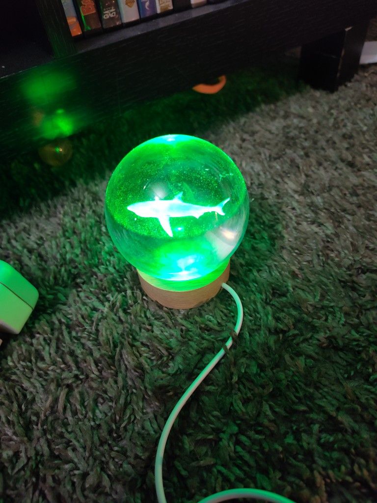 Color Changing Shark Crystal Ball Night Light