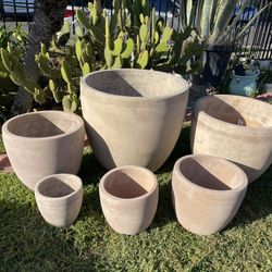 Large Terracotta Brown Color Planters-Big Garden Pots($300 set of 6)