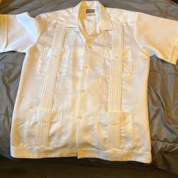 White Guayabera Shirt Boys Size 12