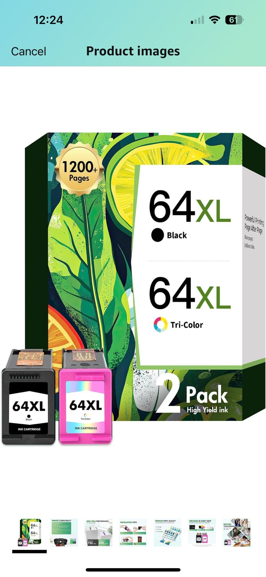 inkalfa 64XL 64 Black and Color Ink Cartridge Combo Pack Envy 7e for Ink 64 XL for HP Printers Envy Photo 7 7155 7800 Inspire 7900e 72