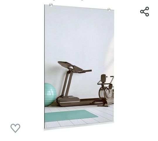 Fab Glass and Mirror Wall Mirror Kit for Gym and Dance Studio 47.5 x 31.5 Inches with Safety Backing 1/4" Thick with Flat Edge Full Length HD Mirror 