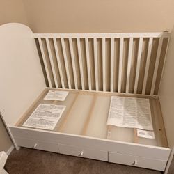 IKEA Crib And Toddler Bed 2in One 