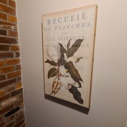 Wall art. on burlap fabric canvas.