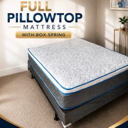NEW FULL-SIZE PILLOW TOP MATTRESS AND BOX SPRING