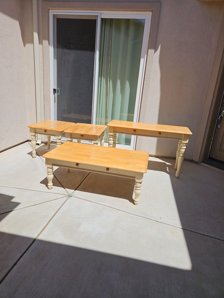 Living Room Table Set- Sofa Table, Coffee Table, 2 End tables