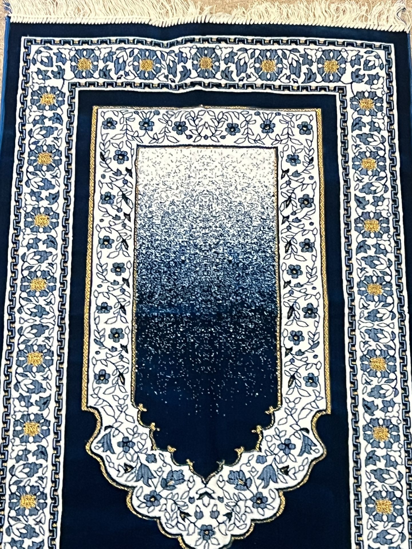 Teal and White Rug - Small