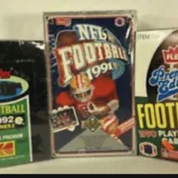 3 Boxes 108 Packs Total 1991 Upper Deck, 1992 Topps Stadium Club and 1990 Fleer Football Cards (3 Boxes)