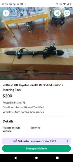 2003-2008 Toyota Corolla Rack And Pinion