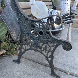 Vintage cast iron park bench