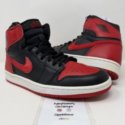 USED 2001 NIKE AIR JORDAN RETRO 1 BRED SIZE 9.5