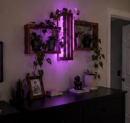 Brand new handmade floating shelf with led lights