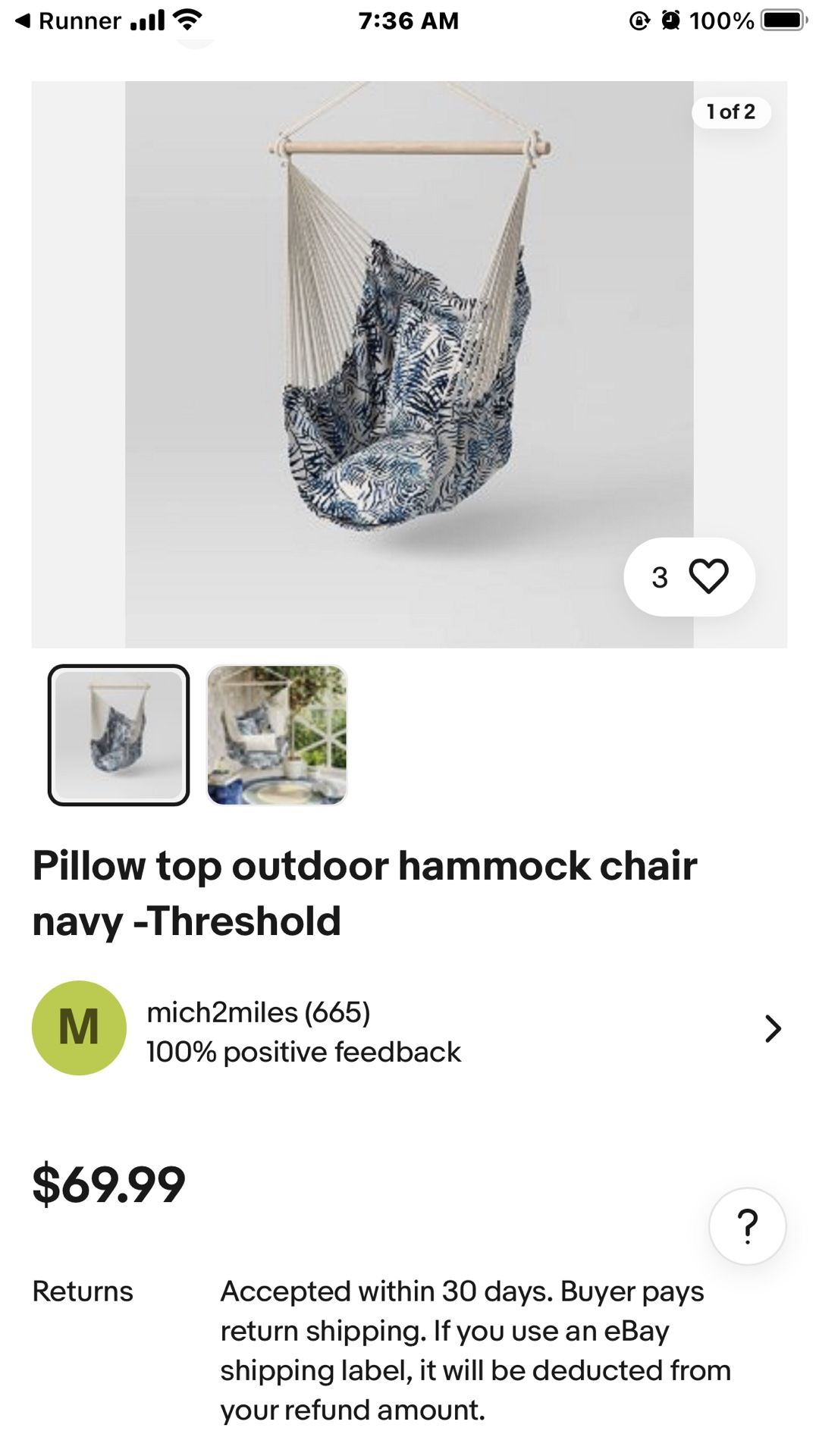 Threshold Hanging Hammock Chair-NEW
