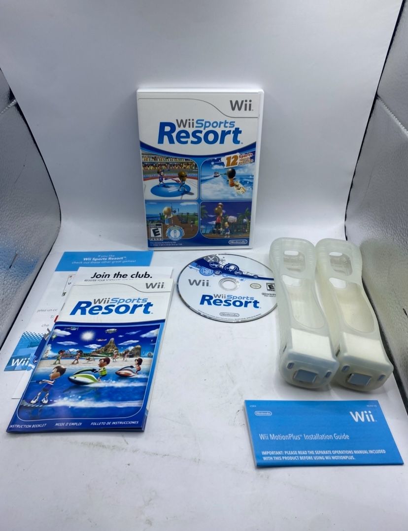 Wii Sports Resort (Nintendo Wii, 2009) CIB Bundle W Manual + Wii 2 MotionPlus