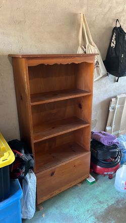 Solid pine shelf cabinet it has a drawer at the bottom $55. OBO